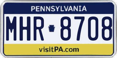 PA license plate MHR8708