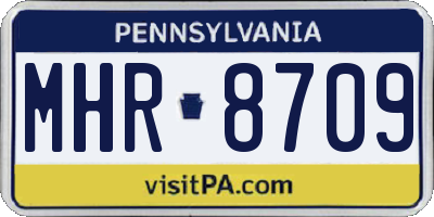 PA license plate MHR8709