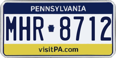 PA license plate MHR8712