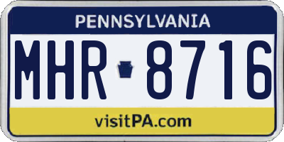PA license plate MHR8716