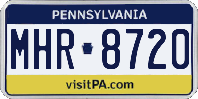 PA license plate MHR8720