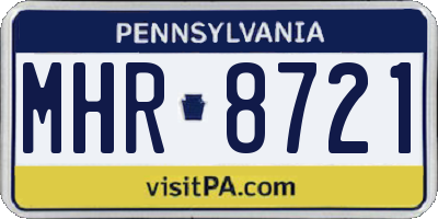 PA license plate MHR8721
