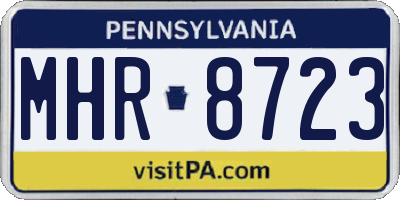 PA license plate MHR8723