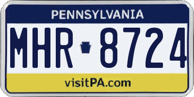 PA license plate MHR8724