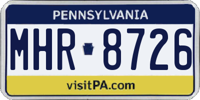 PA license plate MHR8726