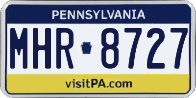 PA license plate MHR8727