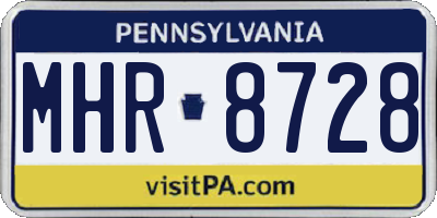 PA license plate MHR8728