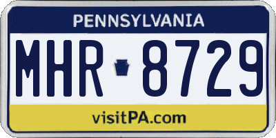 PA license plate MHR8729