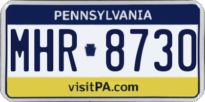 PA license plate MHR8730