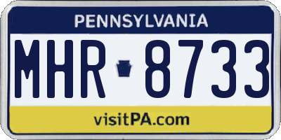 PA license plate MHR8733