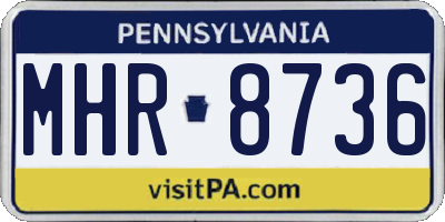 PA license plate MHR8736