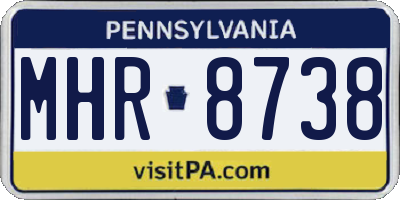 PA license plate MHR8738