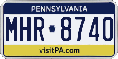 PA license plate MHR8740