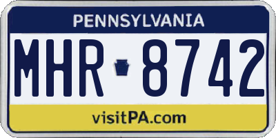 PA license plate MHR8742