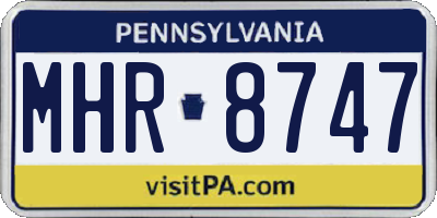 PA license plate MHR8747