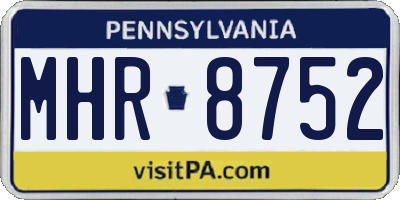 PA license plate MHR8752