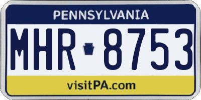 PA license plate MHR8753