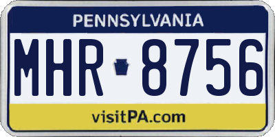 PA license plate MHR8756