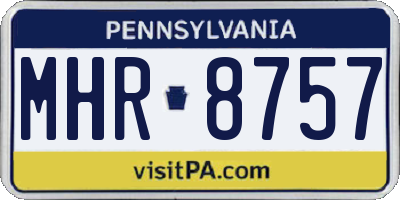 PA license plate MHR8757