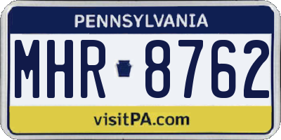 PA license plate MHR8762
