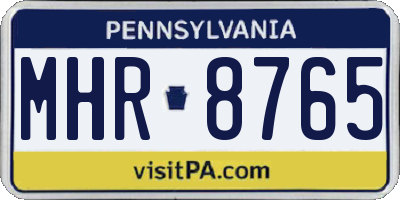PA license plate MHR8765