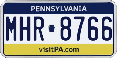 PA license plate MHR8766