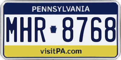 PA license plate MHR8768