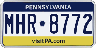 PA license plate MHR8772