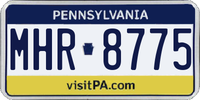 PA license plate MHR8775