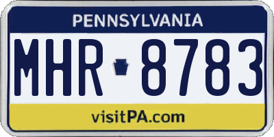 PA license plate MHR8783