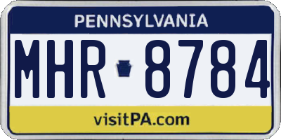 PA license plate MHR8784