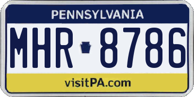 PA license plate MHR8786