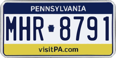 PA license plate MHR8791