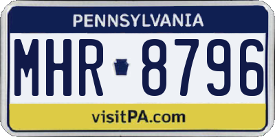 PA license plate MHR8796