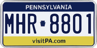 PA license plate MHR8801