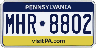 PA license plate MHR8802