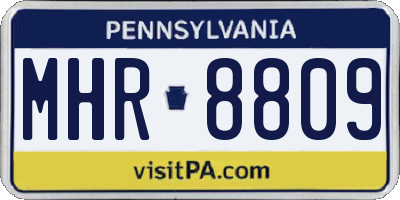PA license plate MHR8809