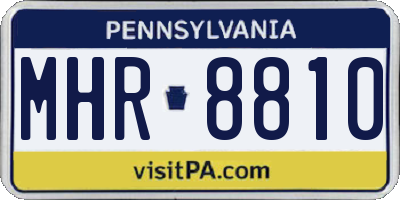 PA license plate MHR8810