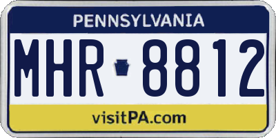 PA license plate MHR8812