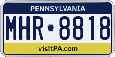 PA license plate MHR8818
