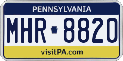 PA license plate MHR8820