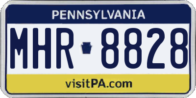PA license plate MHR8828