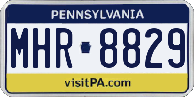 PA license plate MHR8829