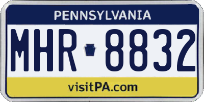 PA license plate MHR8832