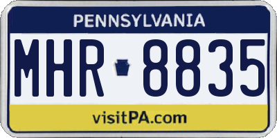 PA license plate MHR8835