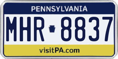 PA license plate MHR8837