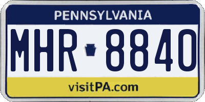 PA license plate MHR8840