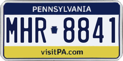 PA license plate MHR8841