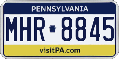 PA license plate MHR8845