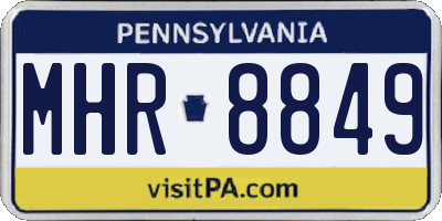 PA license plate MHR8849